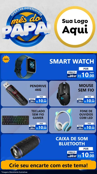 Modelo de TV para TV Vertical com o tema Ofertas Imperdíveis Mês Do Papai para Informática