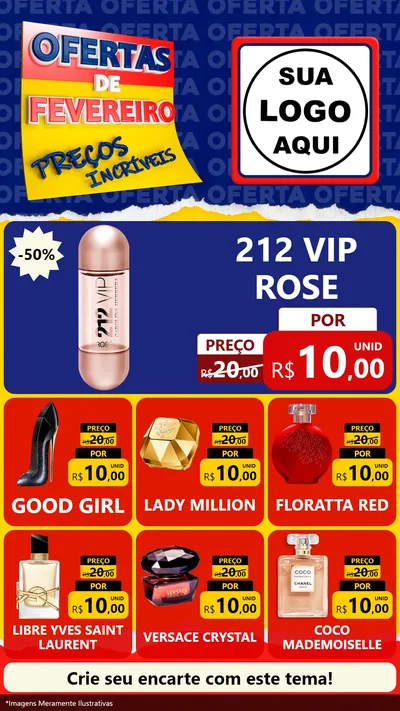 Modelo de Rede Social para Stories com o tema Ofertas de Fevereiro - Preços Incríveis para Perfumes