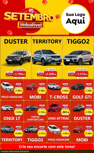 Modelo de Encarte para Encarte Grande com o tema Setembro Imbatível para Concessionaria de Carros