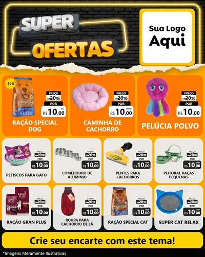 Modelo de Rede Social para Feed Instagram com o tema Super Ofertas para Pet Shop