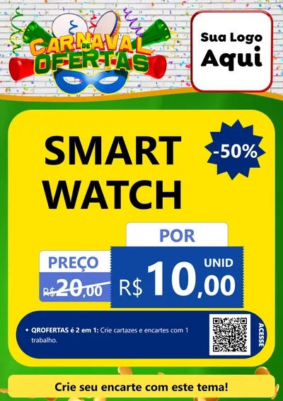 Modelo de Cartaz para Cartaz A4 Vertical com o tema Carnaval de Ofertas para Informática