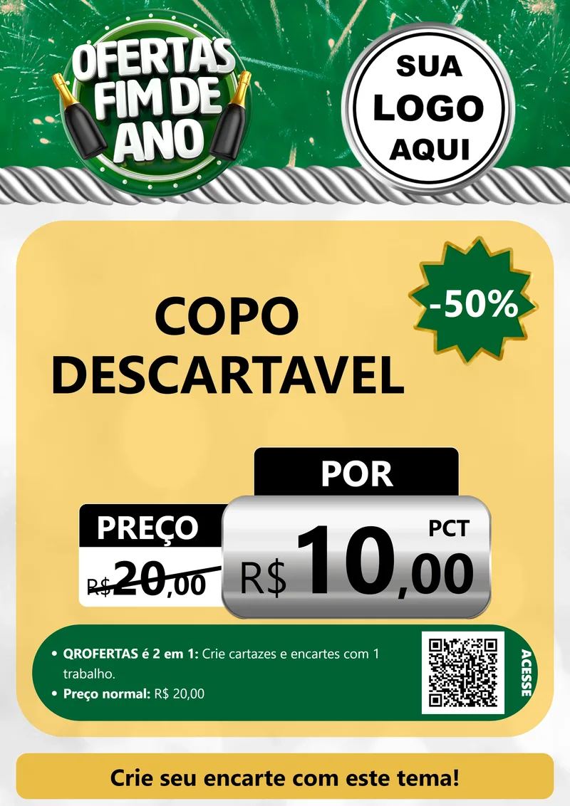 Modelo de Cartaz para Cartaz A4 Vertical com o tema Ofertas Fim de Ano para Embalagens