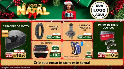 Modelo de TV para TV Horizontal com o tema Ofertas de Natal para Moto peças