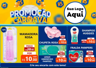 Modelo de Encarte para Encarte A4 Horizontal com o tema Promoção de Carnaval para Bebês