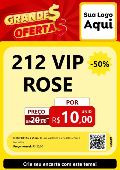 Modelo de Cartaz para Cartaz A4 Vertical com o tema Grandes Ofertas para Perfumes