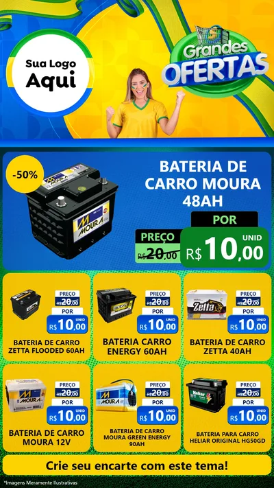 Modelo de Rede Social para Stories com o tema Grandes Ofertas para Baterias Elétricas