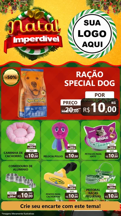 Modelo de Rede Social para Stories com o tema Natal Imperdível para Pet Shop