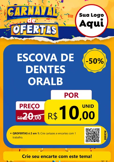 Modelo de Cartaz para Cartaz A4 Vertical com o tema Carnaval de Ofertas para Higiene Pessoal