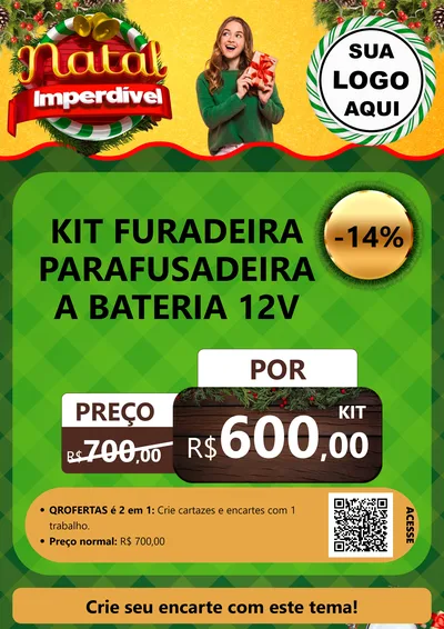 Modelo de Cartaz para Cartaz A4 Vertical com o tema Natal Imperdível para Maquinas e Ferramentas