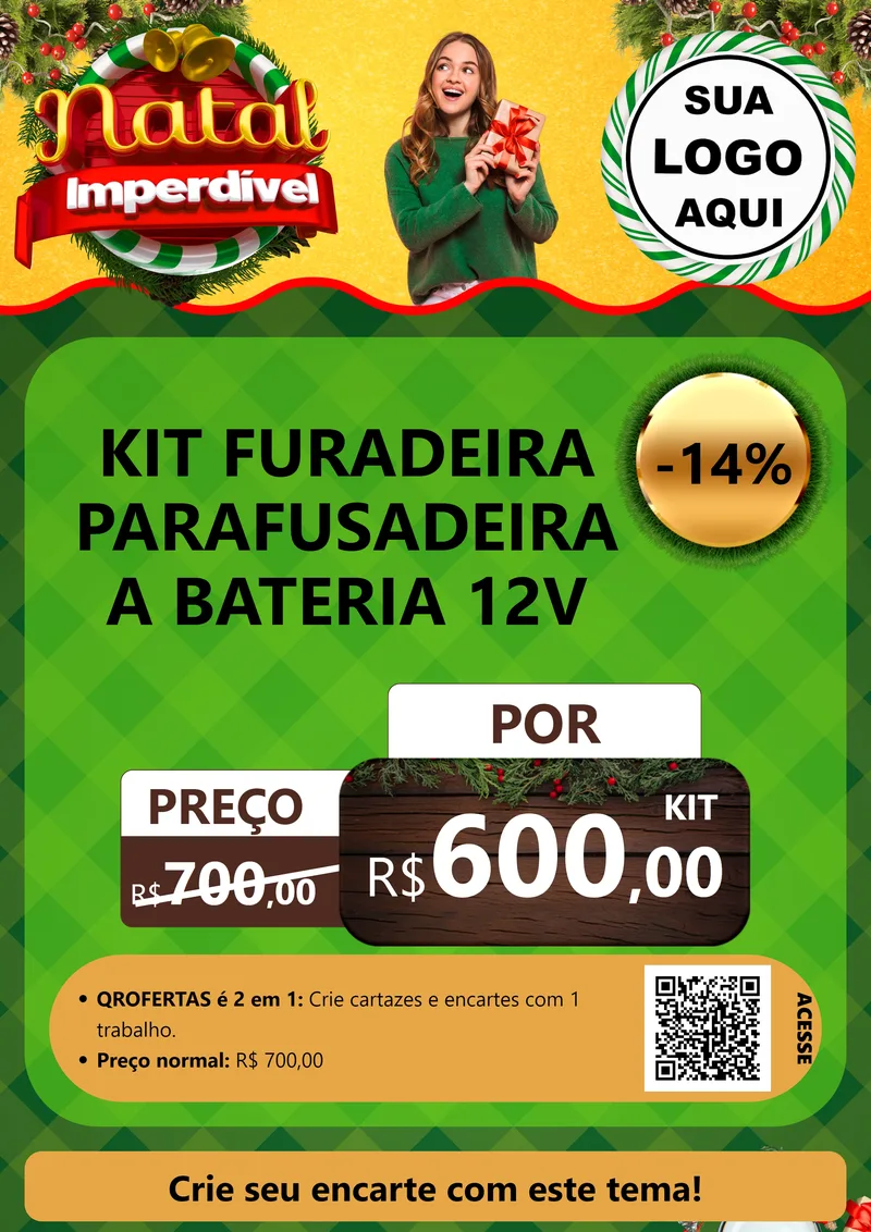 Modelo de Cartaz para Cartaz A4 Vertical com o tema Natal Imperdível para Maquinas e Ferramentas