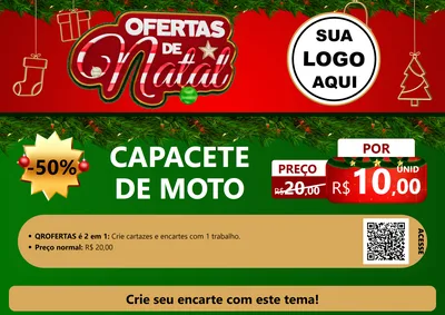 Modelo de Cartaz para Cartaz A4 Horizontal com o tema Ofertas de Natal para Moto peças