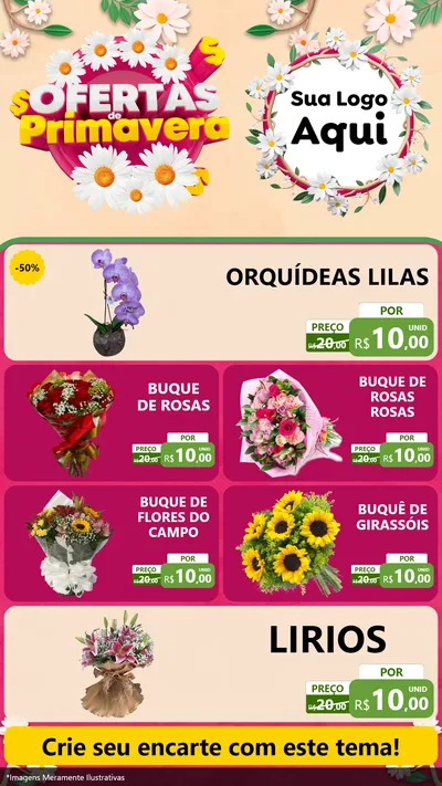 Modelo de TV para TV Vertical com o tema Ofertas de Primavera para Floricultura e jardim