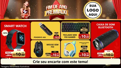 Modelo de TV para TV Horizontal com o tema Fim de Ano Premiado para Informática