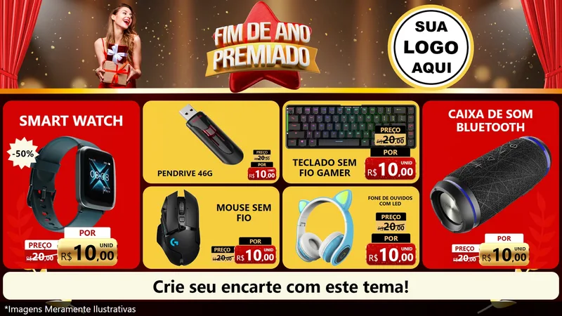 Modelo de TV para TV Horizontal com o tema Fim de Ano Premiado para Informática
