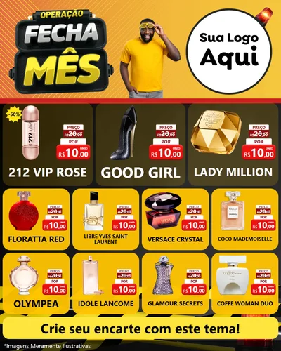 Modelo de Rede Social para Feed Instagram com o tema Operação Fecha Mês para Perfumes