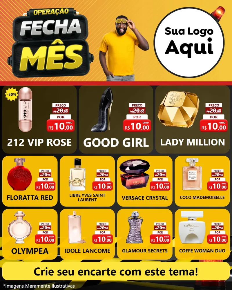 Modelo de Rede Social para Feed Instagram com o tema Operação Fecha Mês para Perfumes