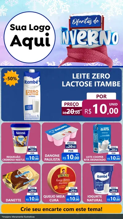 Modelo de Rede Social para Stories com o tema Ofertas de Inverno para Frios e Laticínios