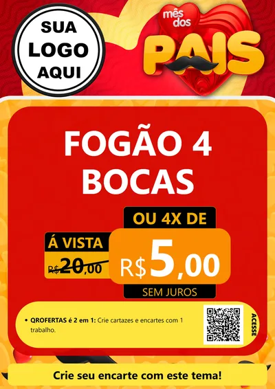 Modelo de Cartaz para Cartaz A4 Vertical com o tema Mês Dos Pais para Móveis e Eletro