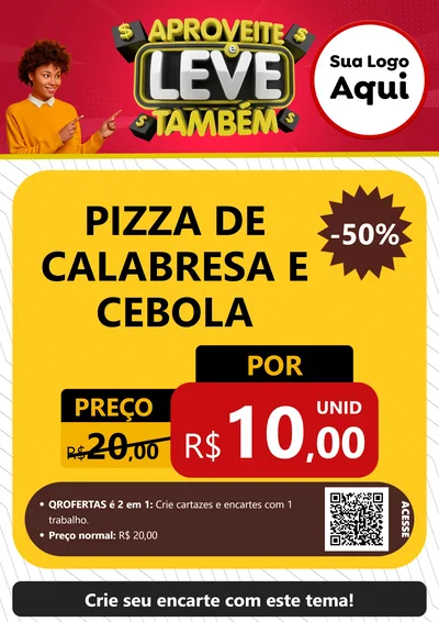 Modelo de Cartaz para Cartaz A4 Vertical com o tema Aproveite e Leve Também para Pizzaria