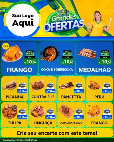 Modelo de Rede Social para Feed Instagram com o tema Grandes Ofertas para Assados