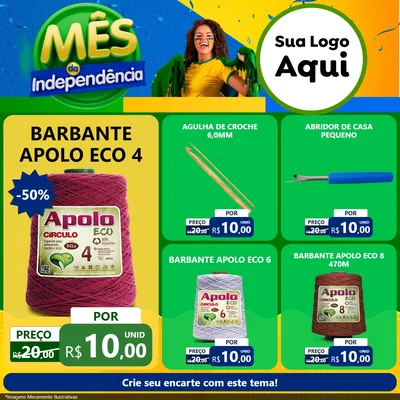 Modelo de Rede Social para Feed Facebook com o tema Mês da Independência para Armarinho e Aviamentos