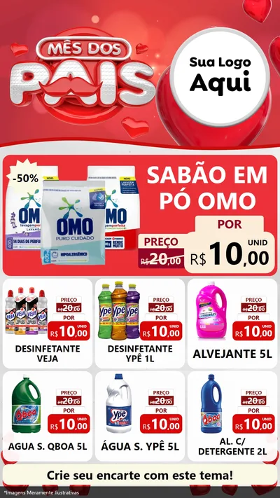 Modelo de Rede Social para Stories com o tema Mês dos Pais para Produtos de Limpeza
