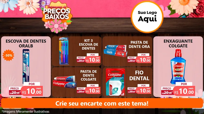 Modelo de TV para TV Horizontal com o tema Primavera de Preços Baixos para Higiene Pessoal