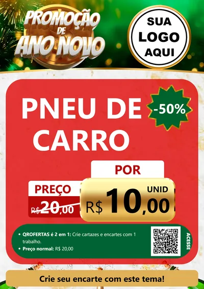 Modelo de Cartaz para Cartaz A4 Vertical com o tema Promoção de Ano Novo para Auto peças