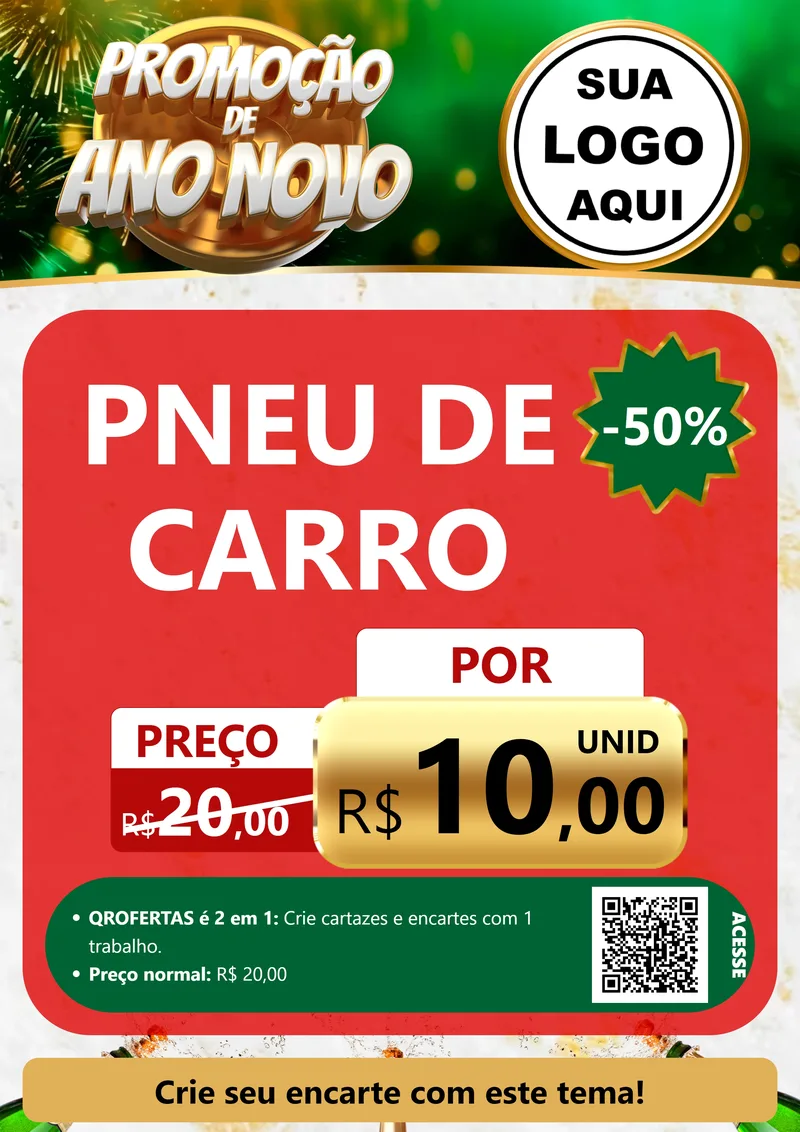 Modelo de Cartaz para Cartaz A4 Vertical com o tema Promoção de Ano Novo para Auto peças