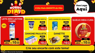 Modelo de TV para TV Horizontal com o tema Nosso Dia D para Frios e Laticínios