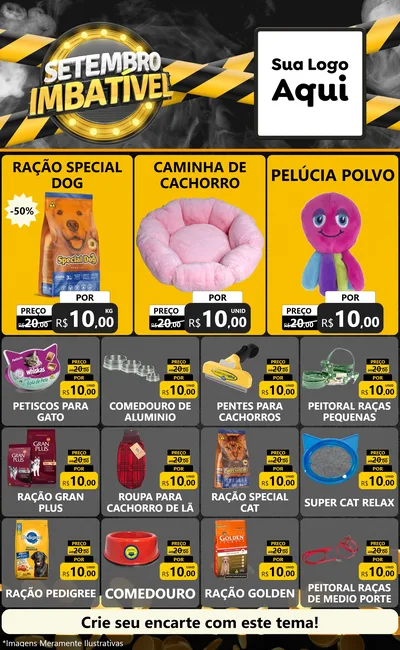 Modelo de Encarte para Encarte Grande com o tema Setembro Imbatível para Pet Shop
