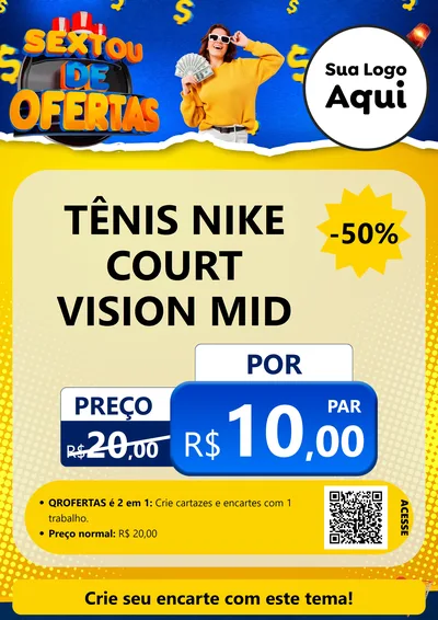 Modelo de Cartaz para Cartaz A4 Vertical com o tema Sextou de Ofertas para Calçados