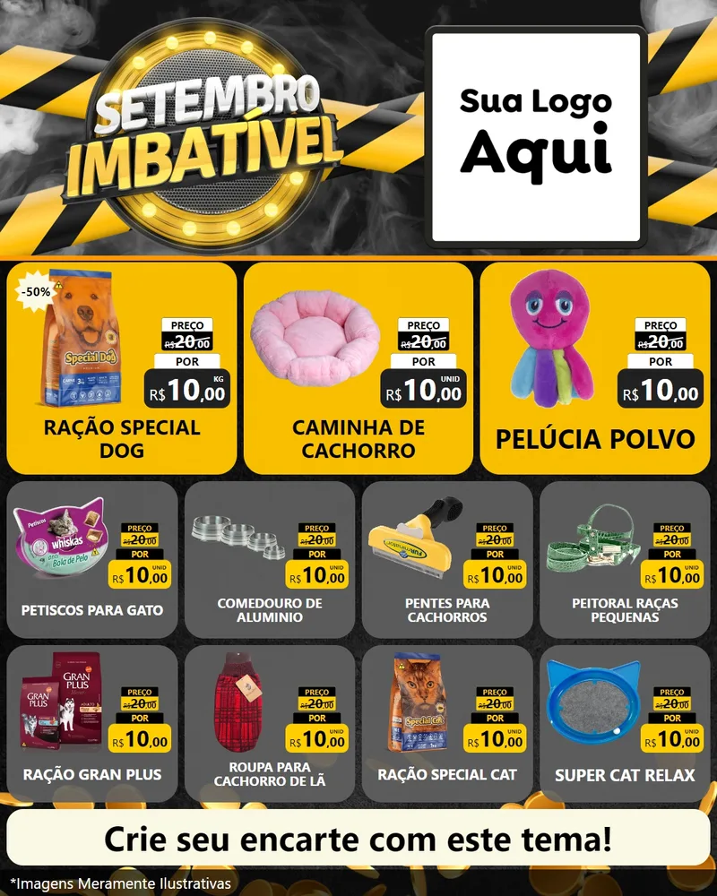 Modelo de Rede Social para Feed Instagram com o tema Setembro Imbatível para Pet Shop