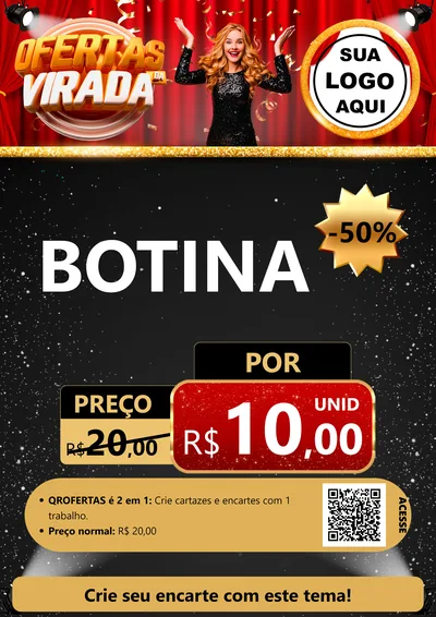 Modelo de Cartaz para Cartaz A4 Vertical com o tema Ofertas da Virada para Agropecuária
