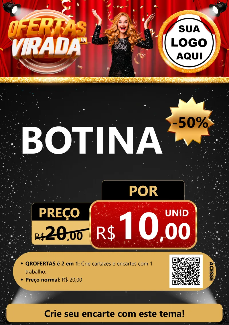 Modelo de Cartaz para Cartaz A4 Vertical com o tema Ofertas da Virada para Agropecuária