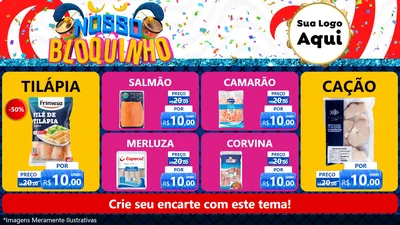 Modelo de TV para TV Horizontal com o tema Nosso Bloquinho para Peixaria