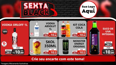Modelo de TV para TV Horizontal com o tema Sexta Black para Distribuidora de bebidas