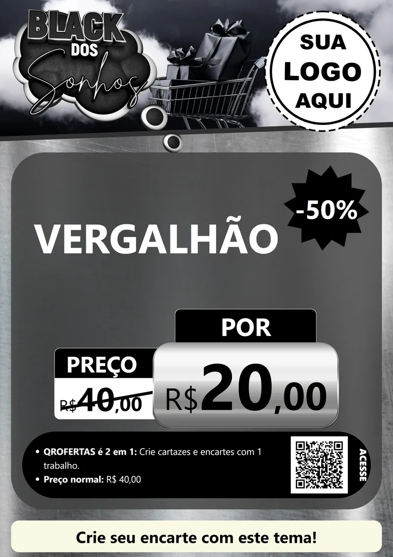 Modelo de Cartaz para Cartaz A4 Vertical com o tema Black dos Sonhos para Ferragens