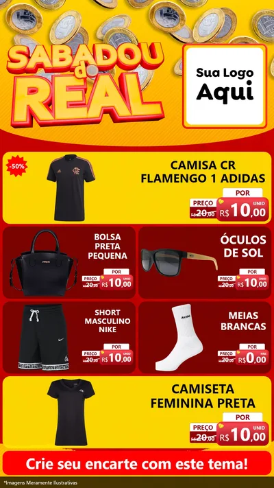 Modelo de TV para TV Vertical com o tema Sabadou do Real para Roupas e acessórios