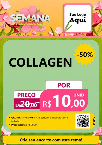 Modelo de Cartaz para Cartaz A4 Vertical com o tema Semana da Primavera para Suplementos alimentares