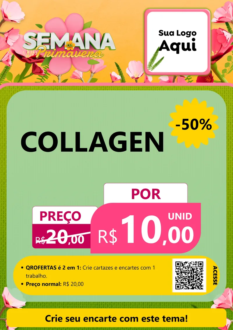 Modelo de Cartaz para Cartaz A4 Vertical com o tema Semana da Primavera para Suplementos alimentares