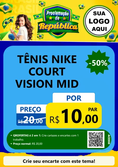 Modelo de Cartaz para Cartaz A4 Vertical com o tema Proclamação da República para Calçados