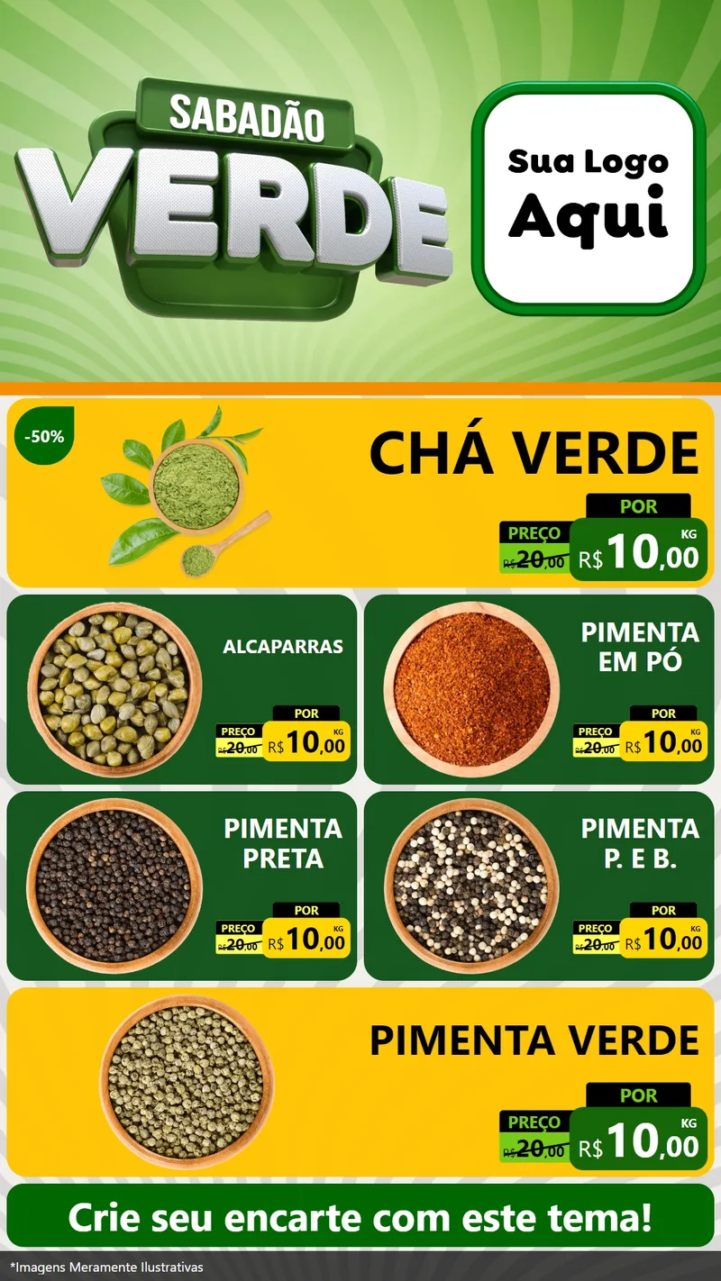 Modelo de TV para TV Vertical com o tema Sabadão Verde para Produtos Naturais