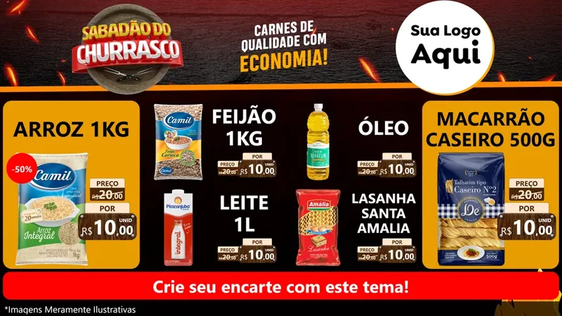 Modelo de TV para TV Horizontal com o tema Sabadão Do Churrasco para Supermercado