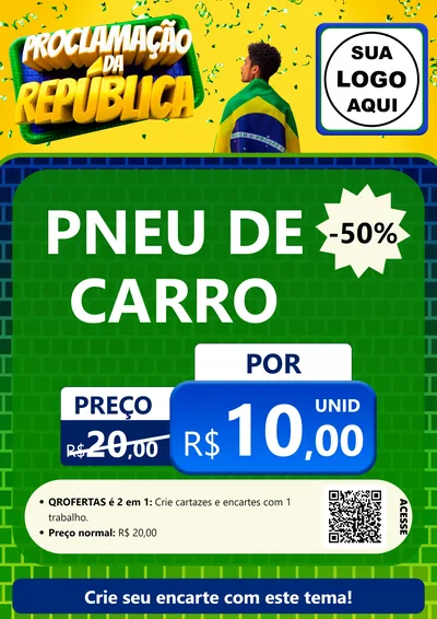 Modelo de Cartaz para Cartaz A4 Vertical com o tema Proclamação da República para Auto peças