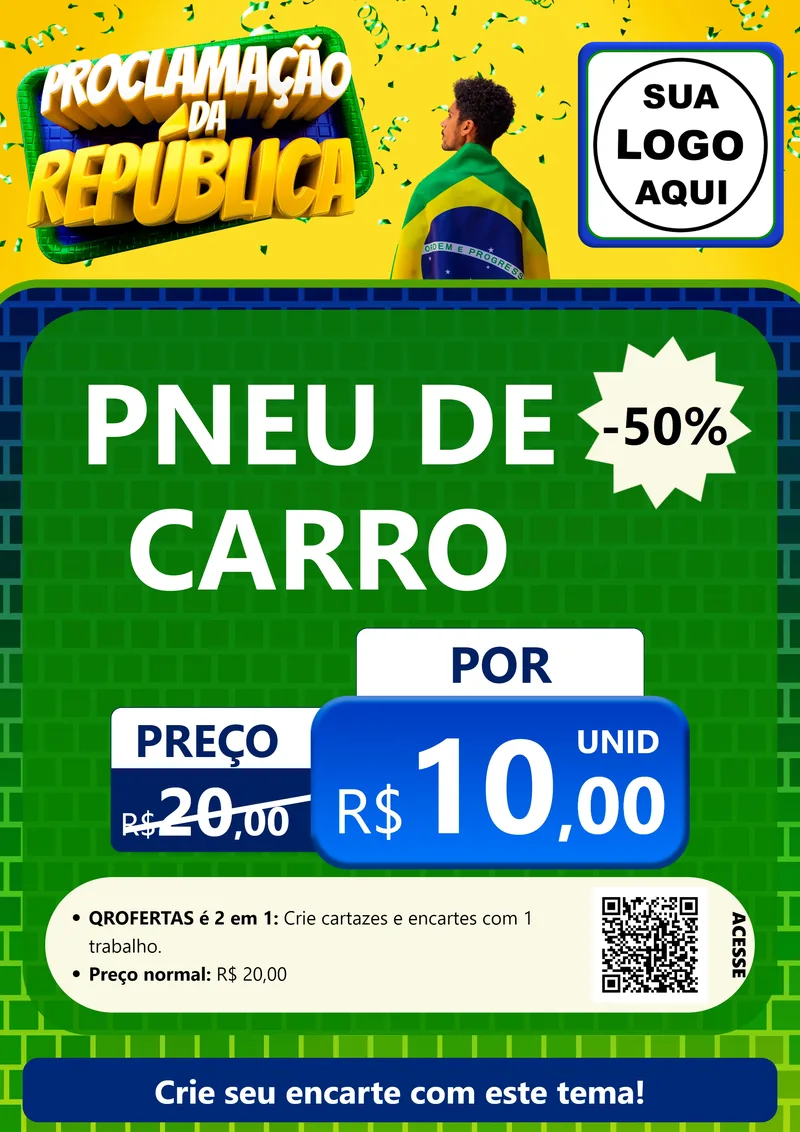 Modelo de Cartaz para Cartaz A4 Vertical com o tema Proclamação da República para Auto peças