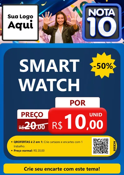 Modelo de Cartaz para Cartaz A4 Vertical com o tema Nota 10 para Informática
