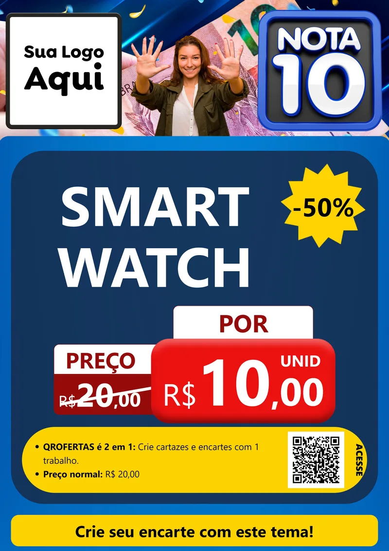 Modelo de Cartaz para Cartaz A4 Vertical com o tema Nota 10 para Informática