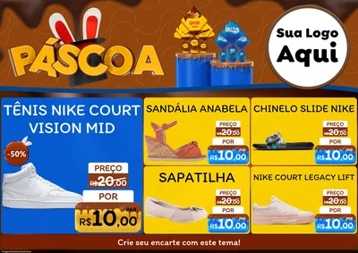 Modelo de Encarte para Encarte A4 Horizontal com o tema Páscoa para Calçados