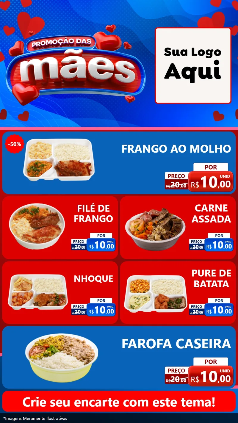 Modelo de TV para TV Vertical com o tema Promoção das Mães para Restaurante